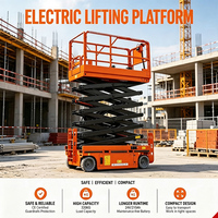 Plateforme élévatrice à ciseaux certifiée CE, design innovant, commandes proportionnelles, protection automatique contre les nids-de-poule, hauteur de travail standard
