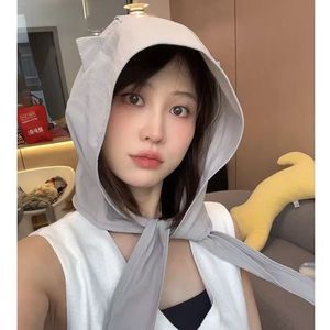 Little Devil Tie Up Quick Dry Sun Protection Bucket Hat Solid Color Foldable Breathable For Adults - Product Image 3