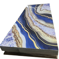 Panneaux composites modernes SPC décoration intérieure panneau mural en marbre bleu pvc UV