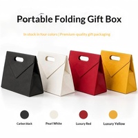 Boîte pliante triangulaire personnalisée transfrontalière, monobloc, couleur unie, design créatif, emballage festif, cadeau, pelliculage mat