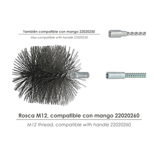 Spazzola per Pulizia Tubi in Acciaio 120 mm M12 - Product Image 3