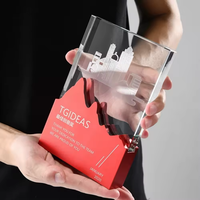 HDW Trophée de cristal de sublimation en gros bon marché Base en métal solide Prix gravé Trophée de cristal de conception créative