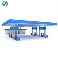 Cubierta de Acero para Gasolinera, Resistente a la Intemperie, Sistema de Techo Prefabricado, Solución de Estructura Personalizada
