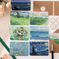 Cartes de vœux vintage style peinture à l'huile, dessinées à la main, carte pour la Fête des Enseignants, carte postale vierge DIY pour messages de remerciement et vœux de fêtes