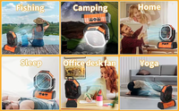 Ventilateur portable de camping en plein air 20000mAh avec lampe LED, crochet, télécommande, ventilateur rechargeable rotatif, ventilateur de bureau