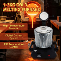 Peralatan Perhiasan Tungku Pelebur Emas Induksi 1/2/3KG 1150 ℃   110V/220V untuk Perlakuan Panas Tembaga Aluminium Perak Bekas