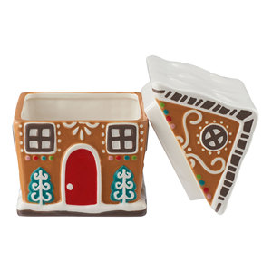 Boîte de rangement en céramique pour <span class=keywords><strong>pain</strong></span> <span class=keywords><strong>d</strong></span>'<span class=keywords><strong>épices</strong></span> de noël, pot de bonbons pour biscuits en grès, 28oz - Product Image 3