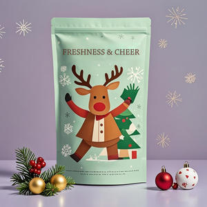 Weihnachten Schneeflocke Candy <span class=keywords><strong>Bag</strong></span> Schneeflocke Selbst dichtende Stand-up-Tasche Kreative Weihnachts geschenkt üte Großhandel - Product Image 5