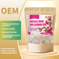Thé en vrac de roselle, rose et jasmin – Infusion naturelle de fleurs pour le bien-être et la beauté – Sachets de thé pour la nutrition de la peau féminine