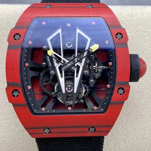 Reloj Mecánico Luminoso a Prueba de Agua de Súper Calidad, Movimiento Tourbillon de Fábrica BBR, RM27-03 NTPT, Esqueleto de Carbono Rojo - Product Image 1