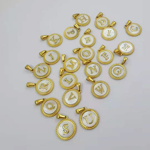 Collana con Ciondolo a Lettera di Tendenza, Placcata in <span class=keywords><strong>Oro</strong></span> 18k, in Acciaio Inossidabile, Gioielleria Raffinata - Product Image 2
