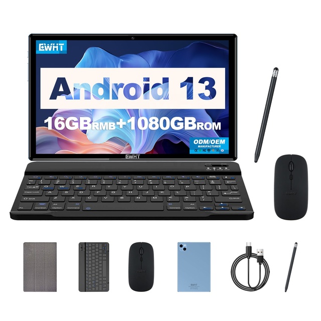 2026 Factory Wholesales Android Tablet 10.1 Inch Octa Core Tablet PC All in One Tablet PC with Keytboard Mouse