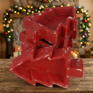 Bougeoir de sapin de Noël en bois fait à la main de haute qualité bol à pâte pour Pâques et les fêtes de Noël directement fabriqué au Vietnam - Product Image 1