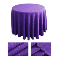 Nappe Ronde Anti-rides 100% Polyester Tissé pour Mariages, Banquets, Hôtels, Festivals – Décoration Moderne Lavable