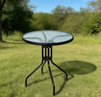 Ensemble de table à manger d'extérieur en métal au design moderne, ronde, pour cour et plage, mobilier d'extérieur