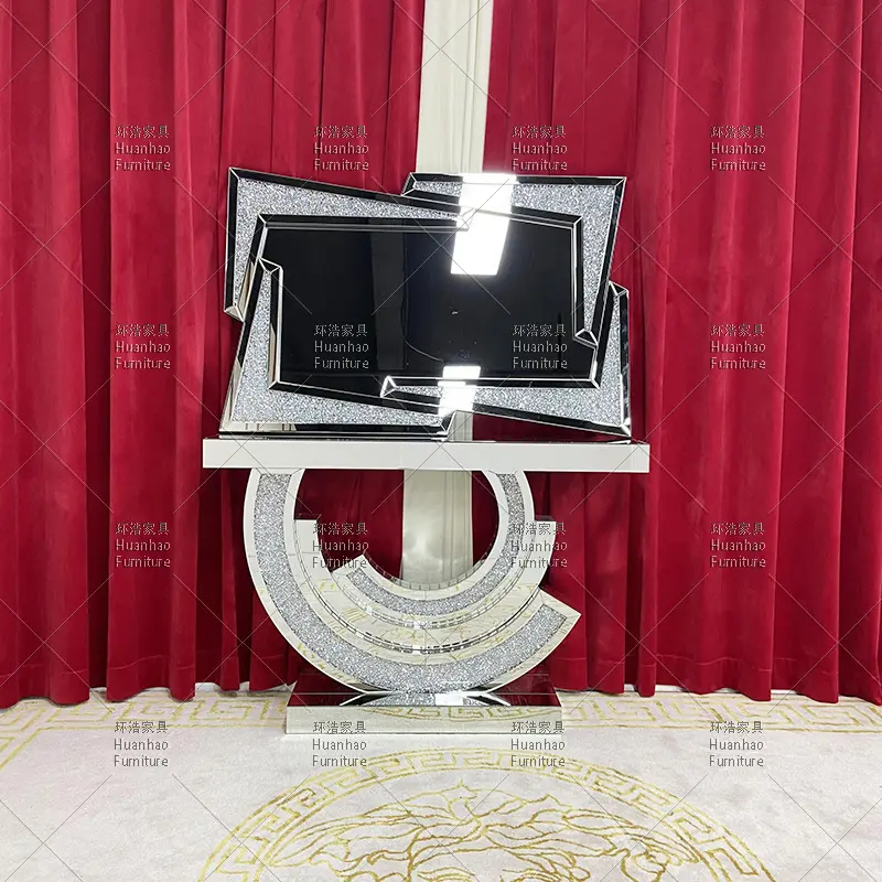 Mesa de consolas con espejo, mueble de sala de estar de alta calidad, consola de vidrio, gran oferta, venta al por mayor