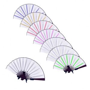 Factory Price Plastic Portable Led Light <b>up</b> 5 Folding Flap Hand Held <b>Fan</b> for Wholesale - Product Image 1