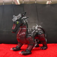 Modèle de dragon chinois gonflable noir transparent, dragon oriental gonflable personnalisé pour la décoration d'événements
