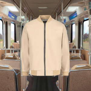 Veste d'hiver pour homme en gros, décontractée, élégante, ajustée, zippée, en daim, col montant, motif lettres, coupe-vent, respirante, rembourrée de coton - Product Image 2