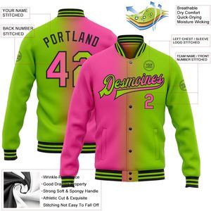 Chaqueta Universitaria Personalizada de Poliéster, Chaqueta de Béisbol con Letras Bordadas, Nombre, Número y Logotipo, Unisex, para Adultos, Otoño, Casual - Product Image 2