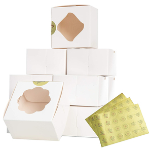 Boîte à Cupcake de Noël individuelle avec fenêtre Mini coffrets cadeaux de vacances pour ornement emballage de bombes de cacao pour la faveur de fête d'hiver - Product Image 3