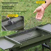 Barbecue portable au charbon de bois, type tiroir, idéal pour les voyages en plein air, le camping, les pique-niques et le jardin