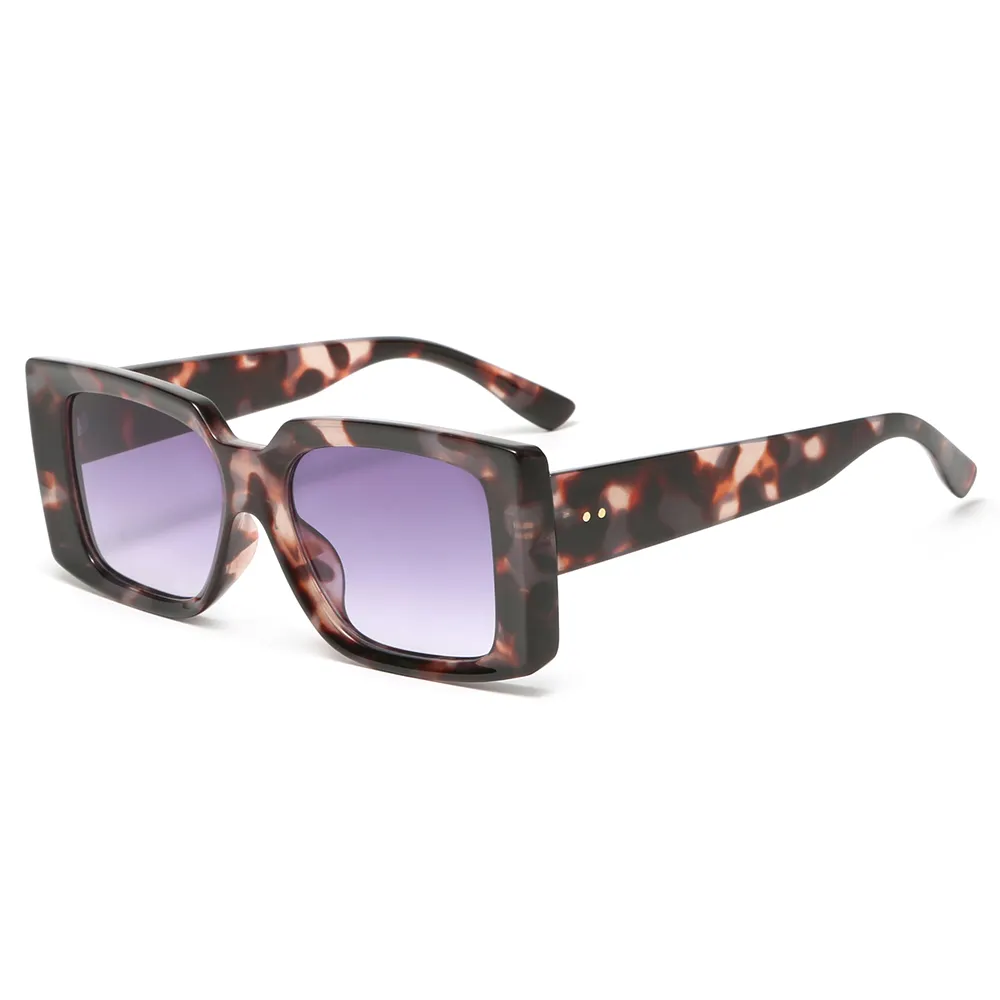 Hot Sun Glasses Women Plastic UV 400 Custom Logo New Arrivals Small Shades Wide Flat Top Square Sunglasses