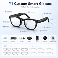Nouvelles Lunettes Intelligentes Y1 2026 avec Caméra IA, Traduction IA, Reconnaissance d'Objets, Appels Bluetooth, Musique et Logo Personnalisé