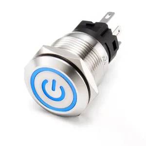 22mm Light Indicator Waterproof IP67 Metal Led 6V 12V 24V 110V 220V Momentary Switch On Off Mushroom Button Push-Button Switch