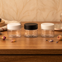 Pot en plastique PET transparent en gros avec bouchon de sécurité enfant CR, vide, pour l'emballage de compléments alimentaires, cosmétiques et épices