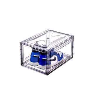 Nhựa trong suốt Sneaker Stackable giày lưu trữ hộp thả phía trước Acrylic ngăn kéo loại từ rõ ràng hộp giày