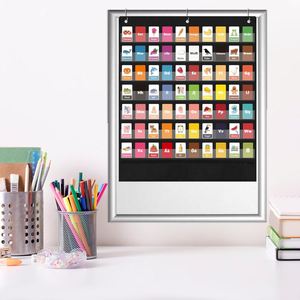Tablero de Clase con 7 Bolsillos, Horario Diario y Almacenamiento, Tela de Poliéster Negra, 33.2x28 Pulgadas, para Tarjetas de Letras y Palabras - Product Image 4