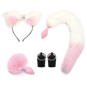 Niedliche Ohren Stirnbänder mit <span class=keywords><strong>Fox</strong></span> / Rabbit <span class=keywords><strong>Tail</strong></span> Erotic Cosplay Zubehör Adult Sexspielzeug für Paare - Product Image 3