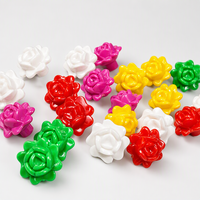 Tête de rose en plastique DIY avec tige verte pour artisanat, bouquets, décoration intérieure et pièces de jouets – Accessoire de fleur en briques de construction