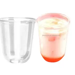 Printed custom plastic PET for packaging bubble tea 360ml disposable cup