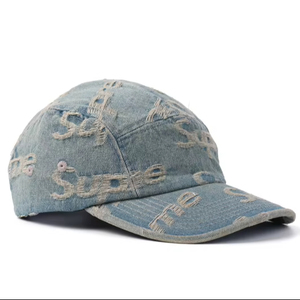 Nón kết thêu logo tùy chỉnh, kiểu cũ, chất liệu denim, kiểu bố - Product Image 1