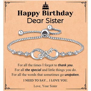 Circonita con microincrustaciones en forma de 8 chapada en platino para pulsera de amor para mujer, joyería ajustable brillante para fiestas - Product Image 3