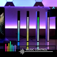 Lumière d'ambiance RVB créative Musique LED Son Activé Niveau Lumières Voiture USB Source d'alimentation Blanc Ombre Couleur PC Lampe Salon