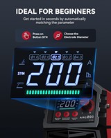 Torche de soudage TIG ARC200L ARCCAPTAIN avec grand écran LED, contrôle synergique, onduleur IGBT, démarrage à chaud, force d'arc, 110V/220V