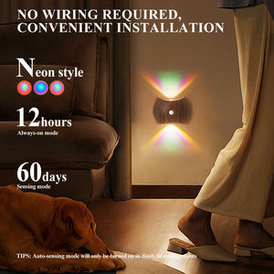 Rgb Neon Sunset Led Lámparas de pared Sensor de movimiento Inalámbrico Magnético Mesita de noche Luces Usb Recargable Smart Home Decor Lights - Product Image 3