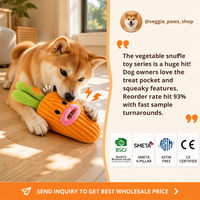 Jouet pour chien Snuffle, distributeur de friandises, peluche couineuse et froissante, 3 modèles (maïs, carotte, chou), vente en gros OEM