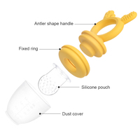 BPA-vrij 2-in-1 baby-bijtring-speen zachte veilige siliconen speen van voedingskwaliteit voor baby's, fruitvoeder-speen voor baby's
