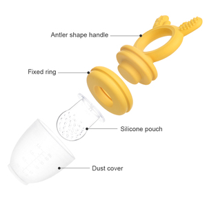 BPA FREE 2 trong 1 bé <span class=keywords><strong>Teether</strong></span> làm dịu Núm vú mềm mại an toàn thực phẩm Grade Silicone bé trái cây tươi thực phẩm Feeder núm vú cho trẻ sơ sinh - Product Image 6