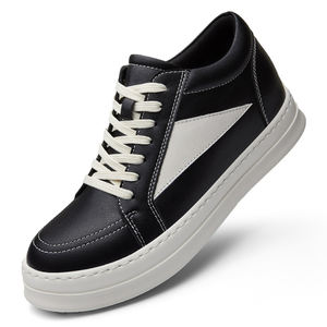 รองเท้าลำลองผู้ชายเสริมส้น หนังแท้ ระบายอากาศได้ดี เพิ่มความสูง พื้นหนา ดีไซน์หรูหรา รองเท้าผ้าใบเสริมส้นแบบเรียบ - Product Image 3