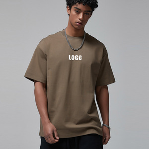 Verano 85% algodón 230G Cool Feeling tela suelta manga corta sólido de gran tamaño pesado hombres mujeres camisetas personalizadas - Product Image 1