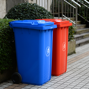 Papelera de plástico para exteriores, cubo de basura de reciclaje, <span class=keywords><strong>precio</strong></span> de fabricante, 240 ltr - Product Image 2