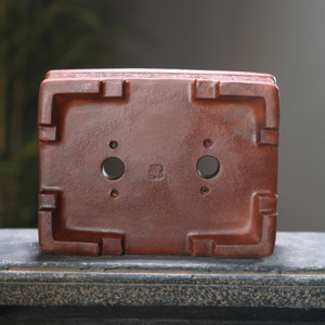 Pot à Bonsaï Rectangulaire en Argile Violette Style Chinois, Petite Taille, Ornement de Bureau pour Érudits - Product Image 4