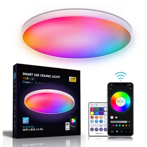 Nouveaux plafonniers LED multifonctionnels pour la décoration de la maison, 24/30W, contrôle via application Wifi