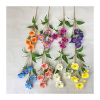 Fleur artificielle en tissu style européen, orchidée papillon à 6 têtes, pour le 1er avril, diamètre 8cm/6cm/3cm, pour la maison, vente en gros
