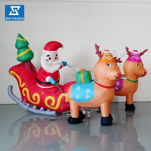 Suministros de decoración de Navidad inflable Santa <span class=keywords><strong>Reno</strong></span> trineo Patio modelo para patio - Product Image 1
